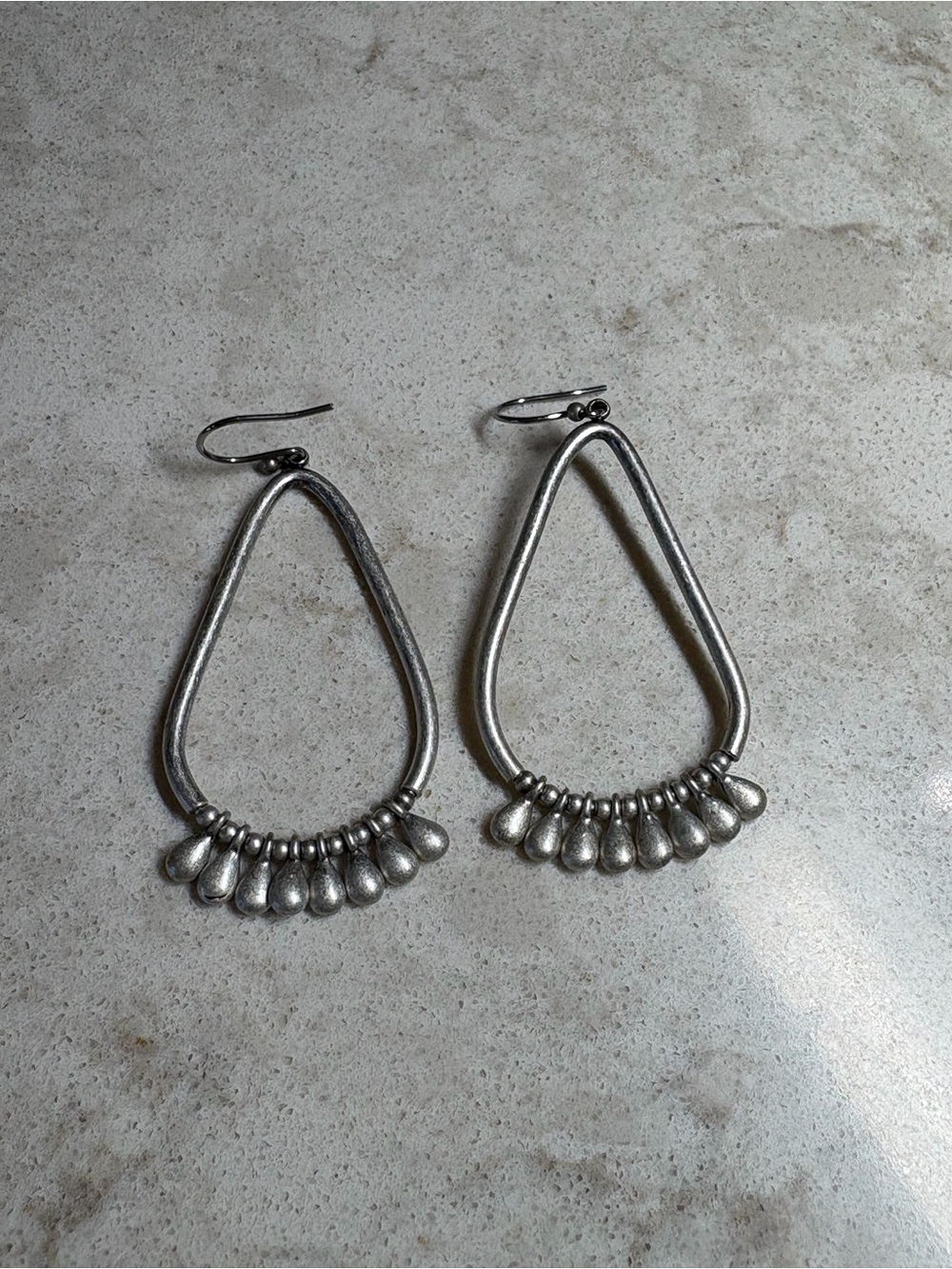 K8 Vintage-Inspired Silver Teardrop Dangle Earrings - Women Jewelry